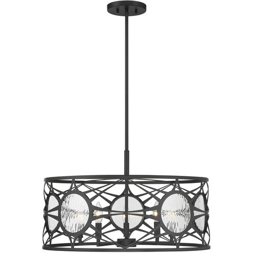 Balfour 5 Light 24 inch Matte Black Convertible Semi-Flush or Pendant Ceiling Light