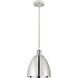 Ballston Dome LED 9 inch White and Polished Chrome Mini Pendant Ceiling Light