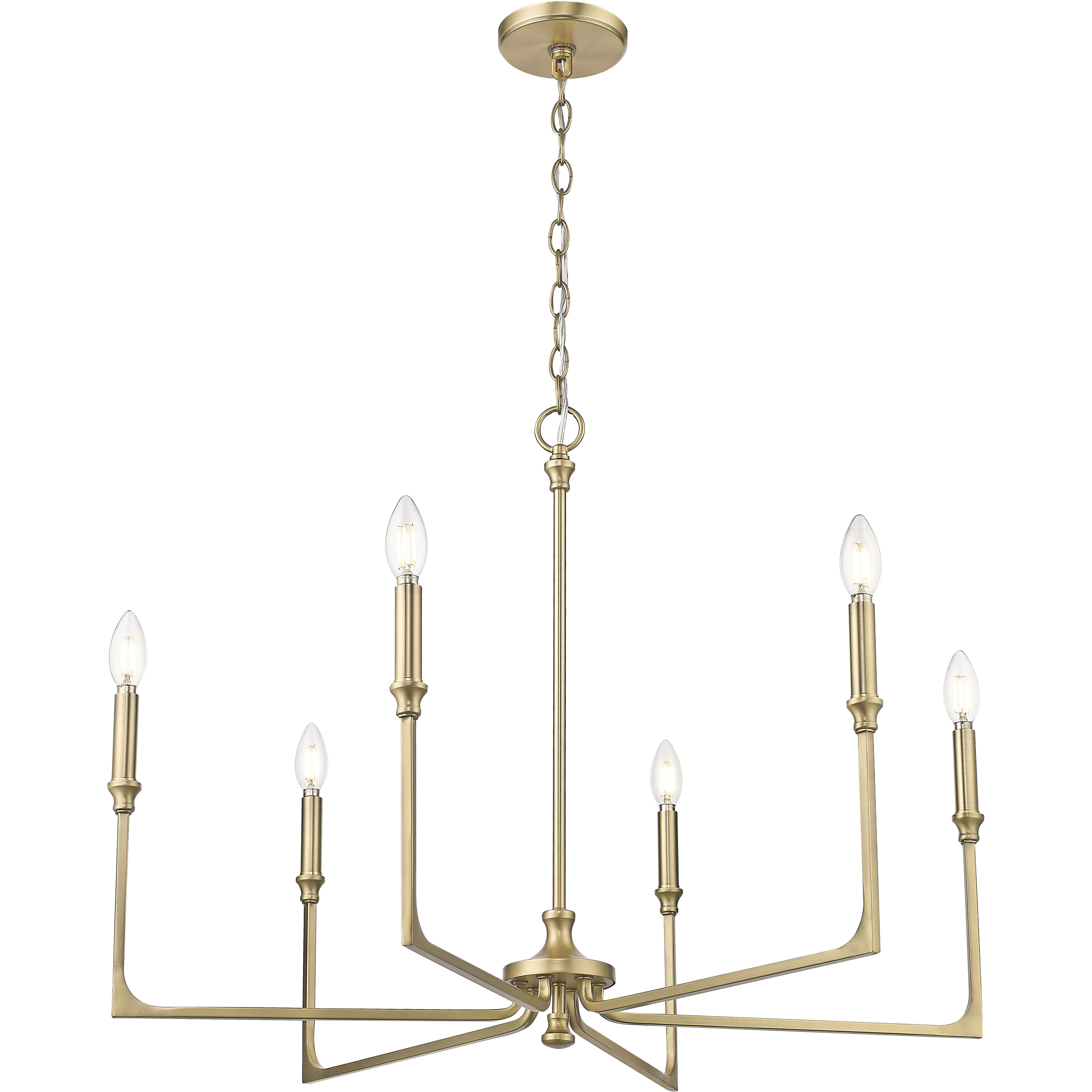 Azara 6 Light 32 inch Vintage Brass Chandelier Ceiling Light