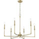 Azara 6 Light 32 inch Vintage Brass Chandelier Ceiling Light