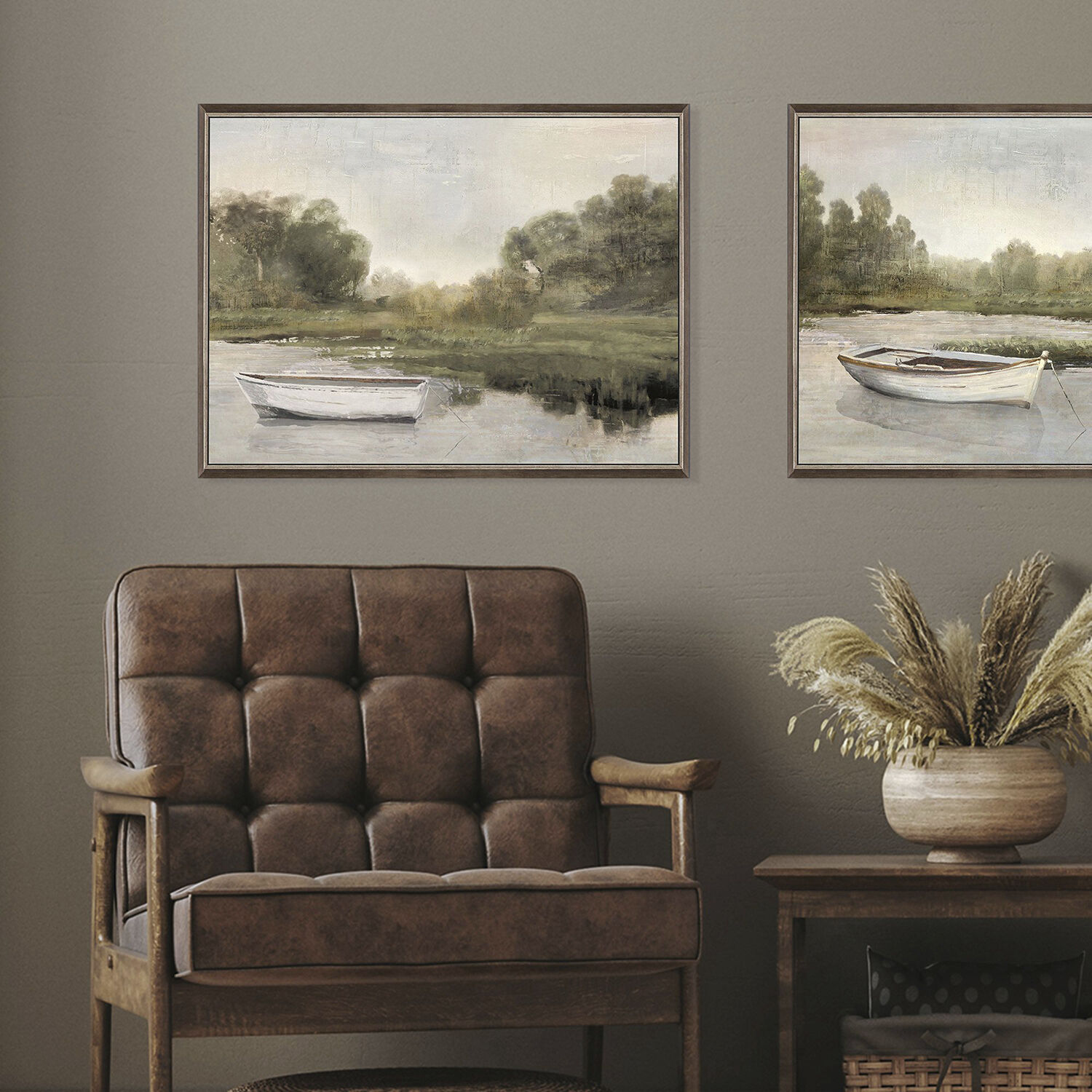 Gentle River Moor Gentle River Still 26 X 19 inch Non-Glass Framed Art, Propac