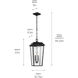 Mathus 2 Light 10.75 inch Black Textured Outdoor Hanging Pendant