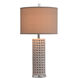 Signature 33 inch 150 watt White Glaze Table Lamp Portable Light
