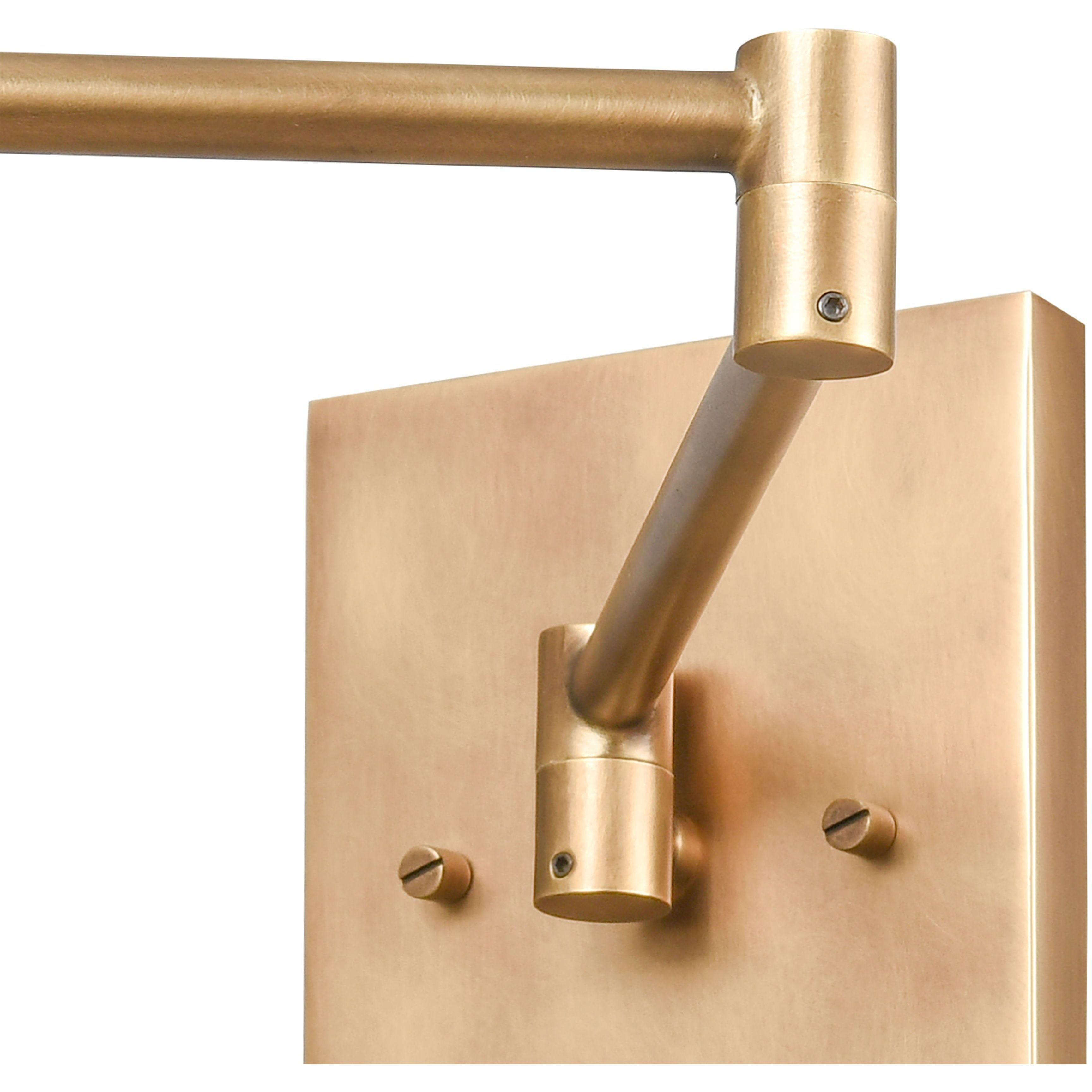 Luca 22 inch 60 watt Natural Brass Swingarm Sconce Wall Light