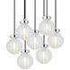Ridge 7 Light 20.88 inch Chrome Pendant Ceiling Light in Chrome and Clear