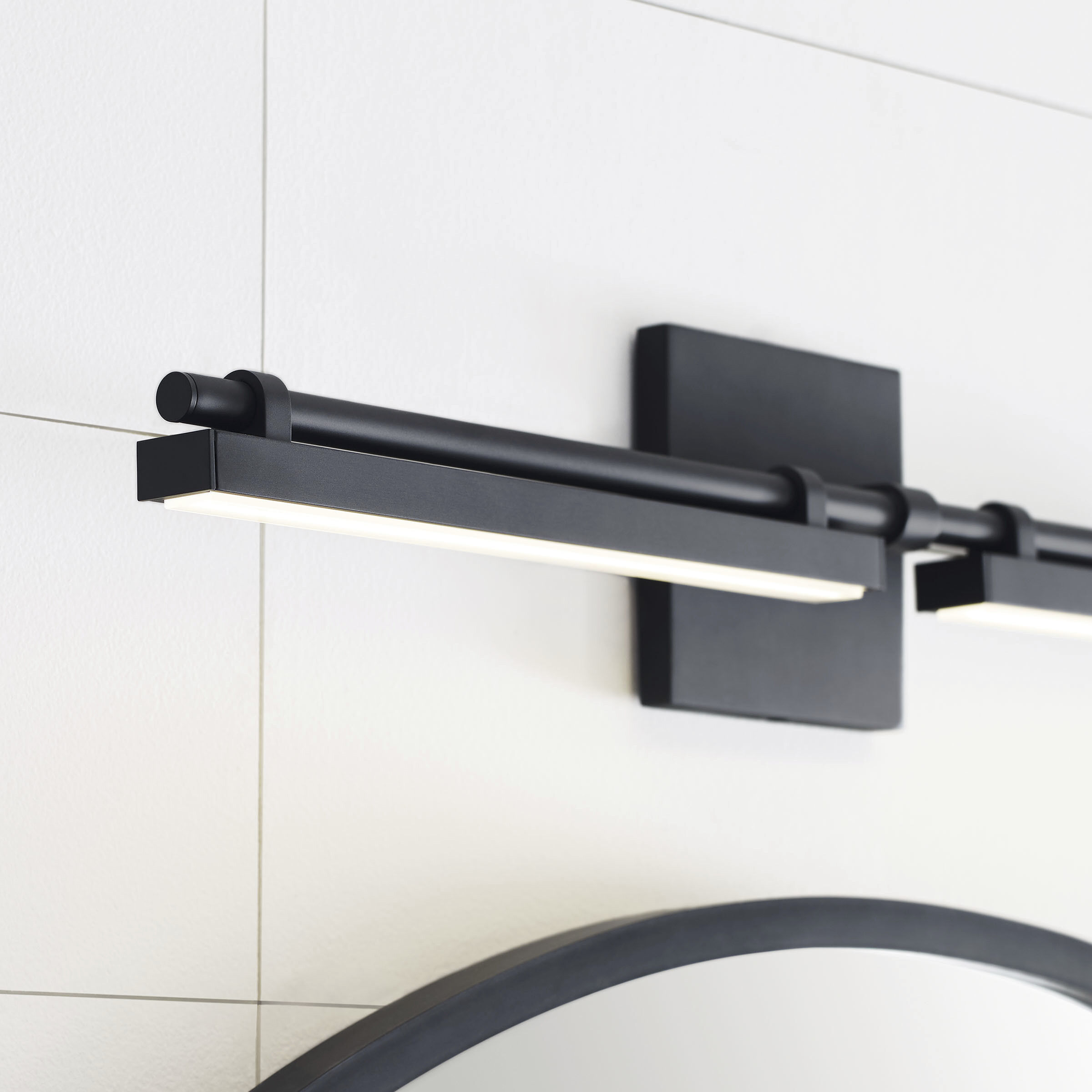 Sean Lavin Kal LED Nightshade Black Bath Light Wall Light, Integrated LED