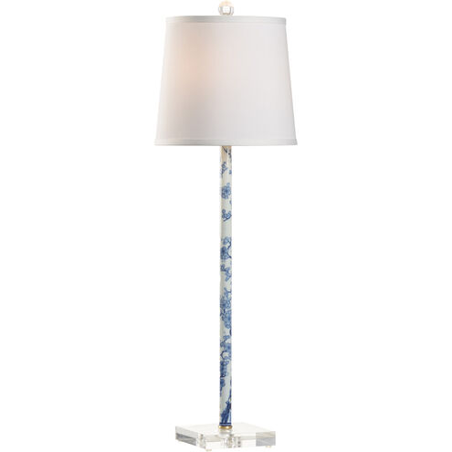 Chelsea House 32 inch 100.00 watt Blue/White Glaze/Clear Table Lamp Portable Light