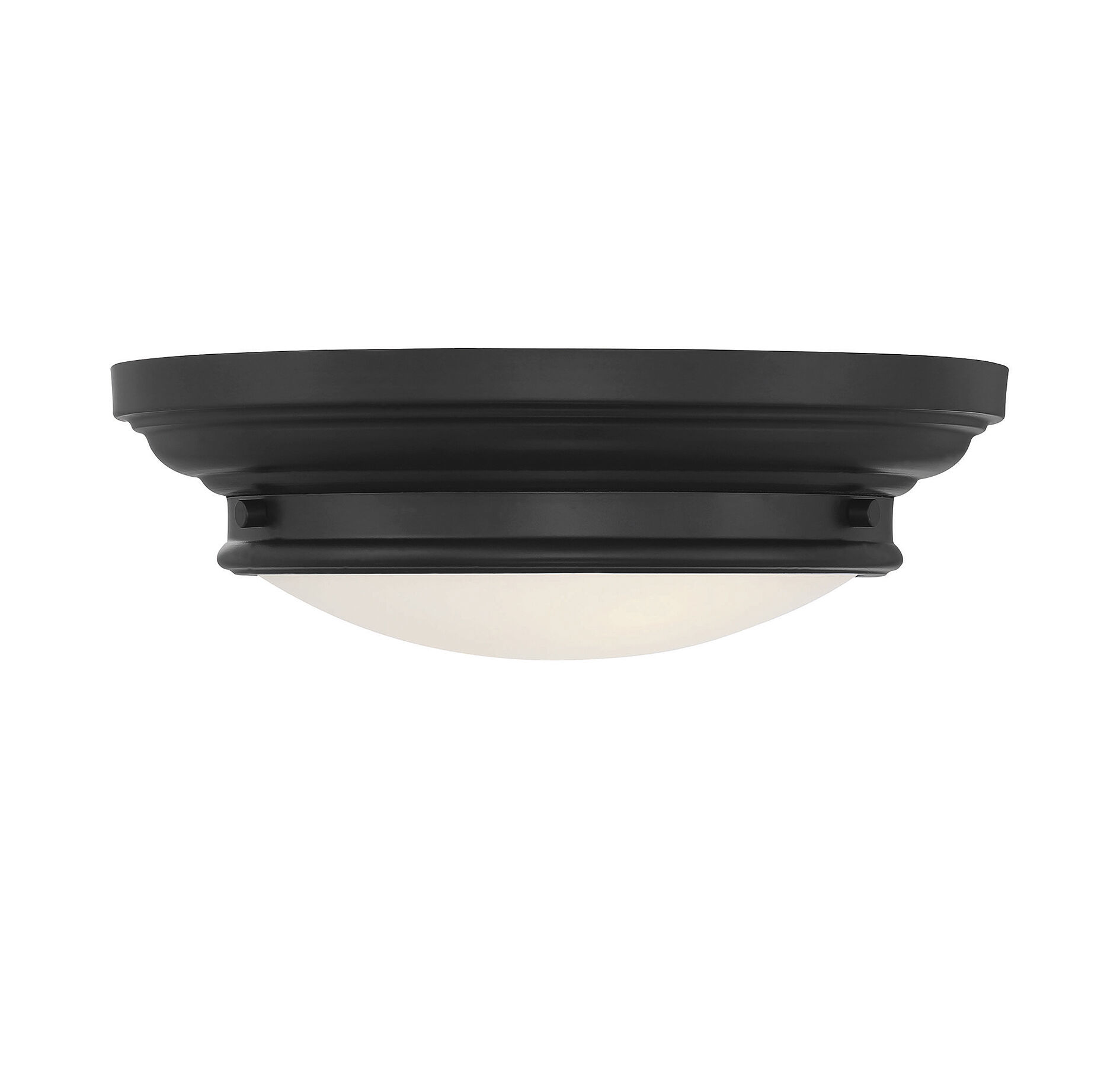 Transitional 2 Light 13 inch Matte Black Flush Mount Ceiling Light