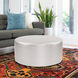Universal 18 inch Luxe Mercury Round Ottoman with Slipcover