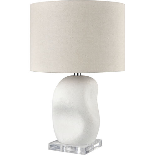Colby 22 inch 100 watt Dry White with Clear Table Lamp Portable Light