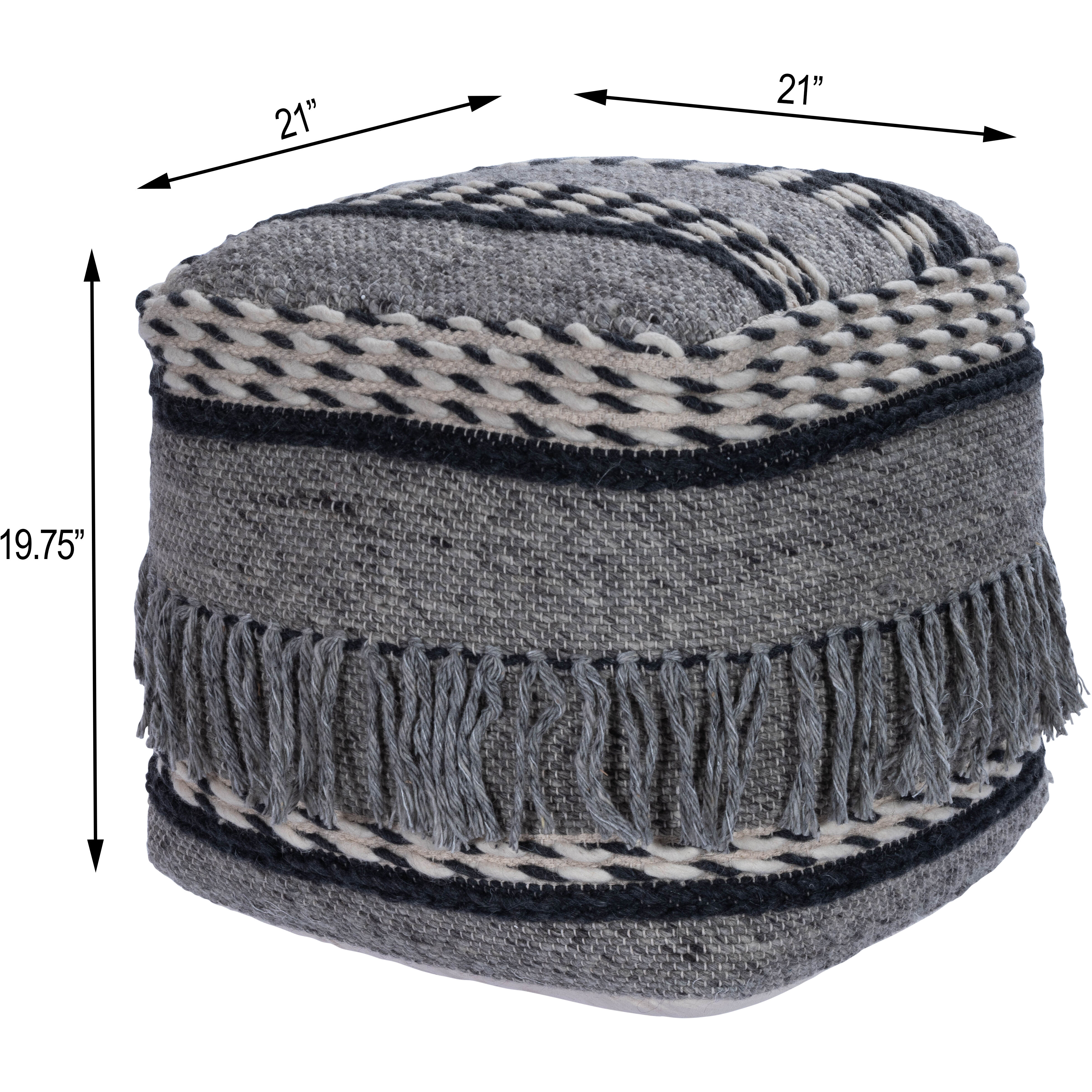 Brynn Square Gray Ottoman or Stool