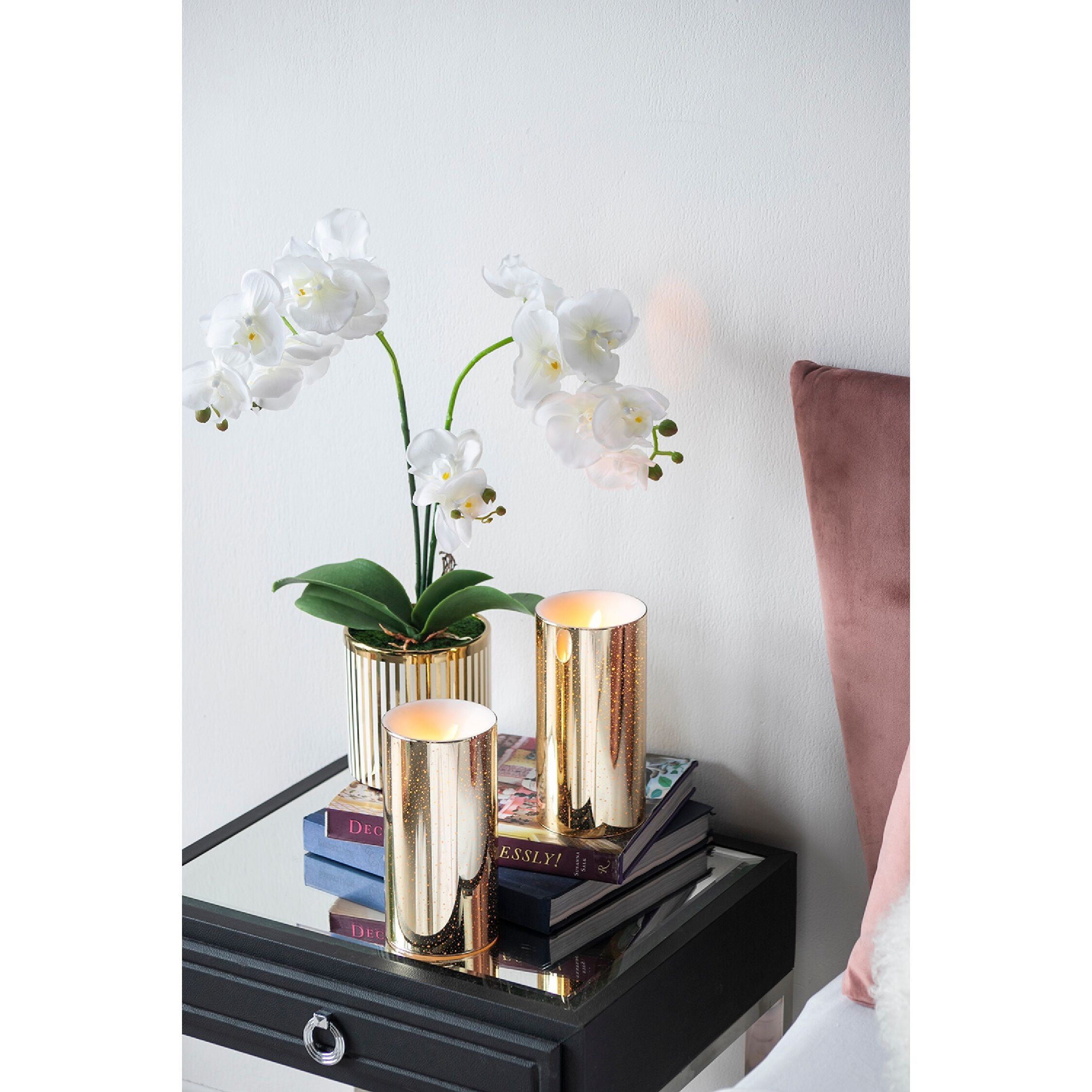 Speckled 8 X 4 inch LED Candle