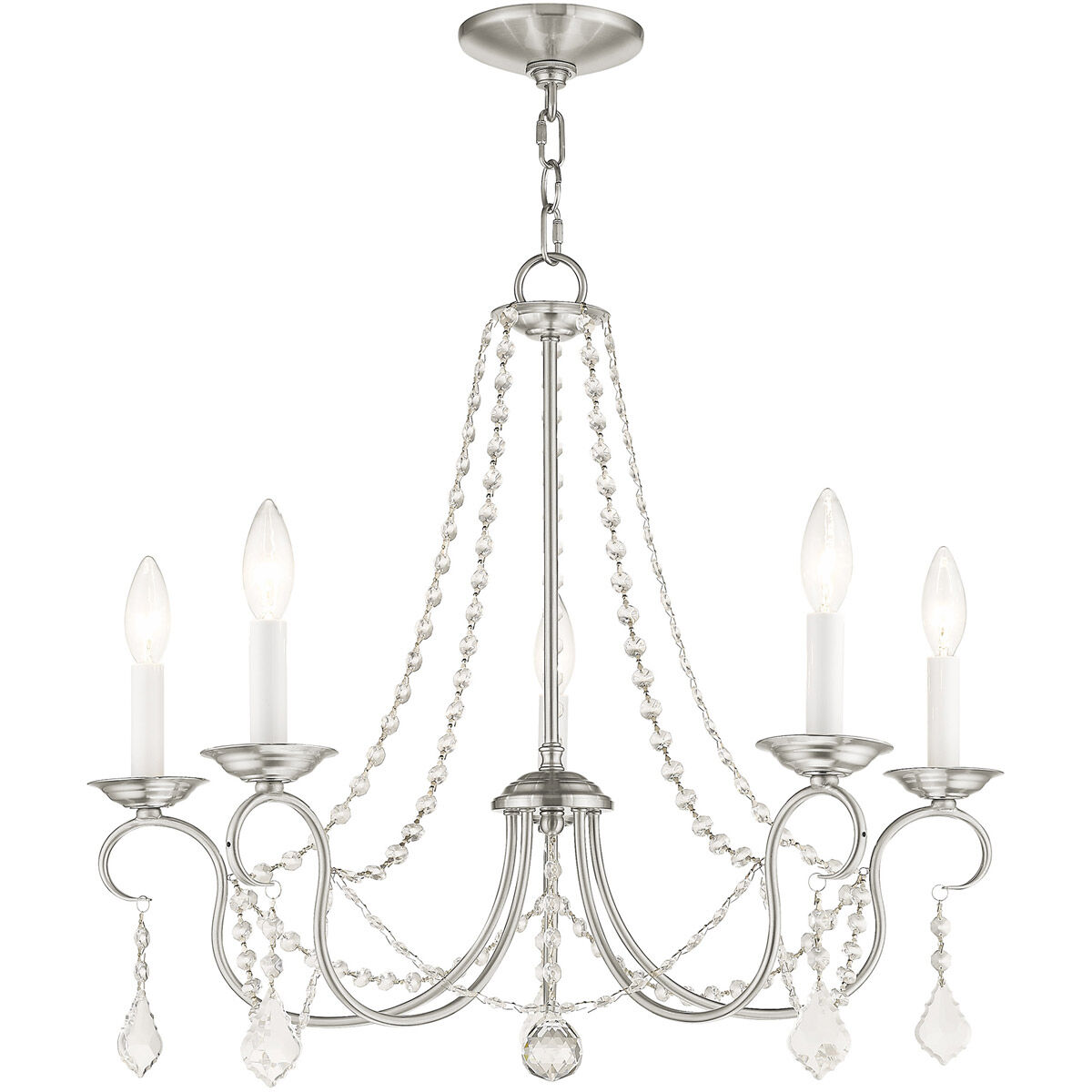 Pennington 5 Light 25 inch Brushed Nickel Chandelier Ceiling Light
