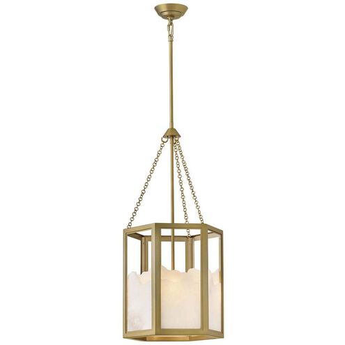 Veleta 3 Light 15 inch Lacquered Brass Pendant Ceiling Light