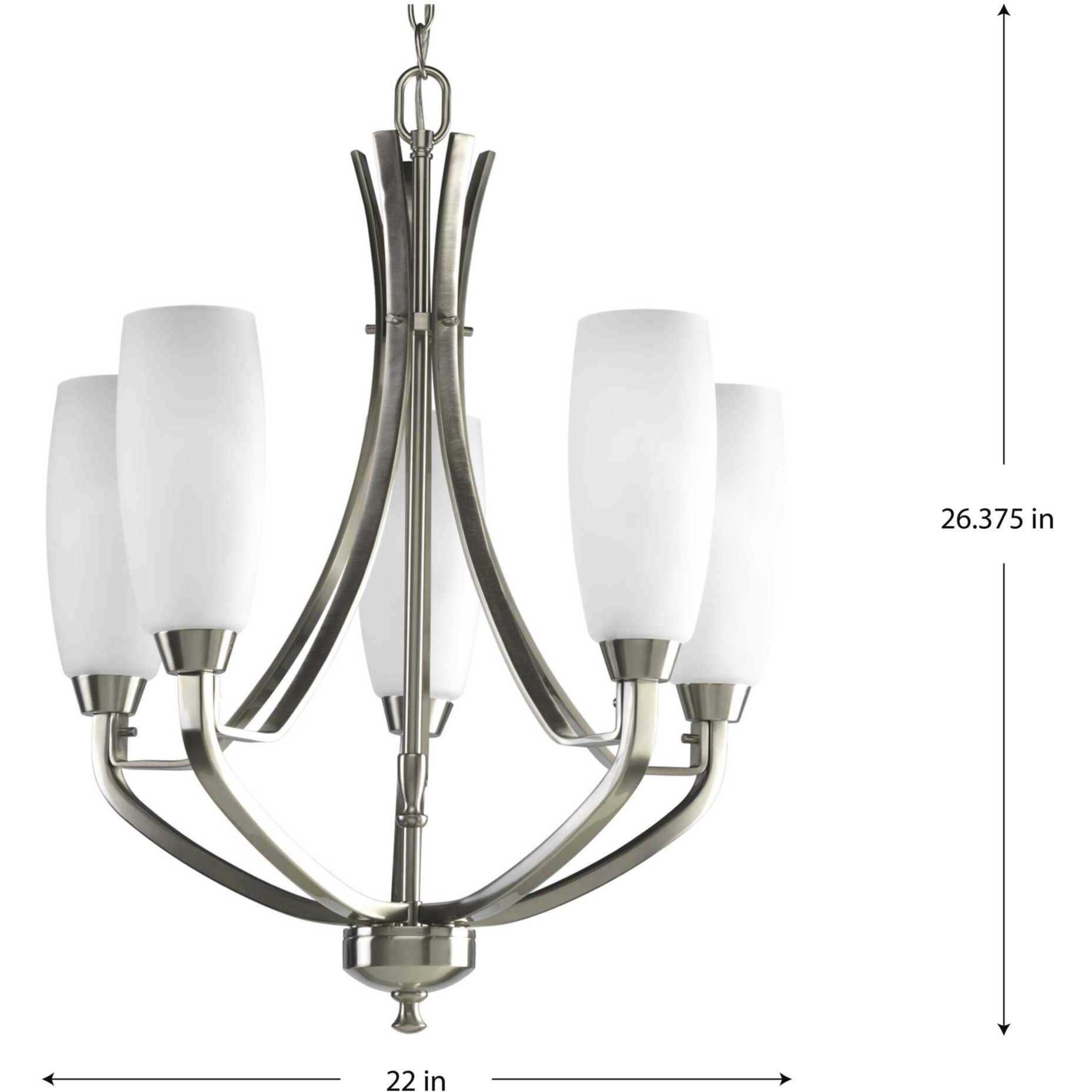 Wisten 5 Light 22 inch Brushed Nickel Chandelier Ceiling Light