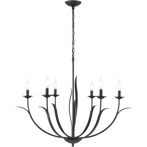 Charlize 6 Light 35.5 inch Matte Black Chandelier Ceiling Light