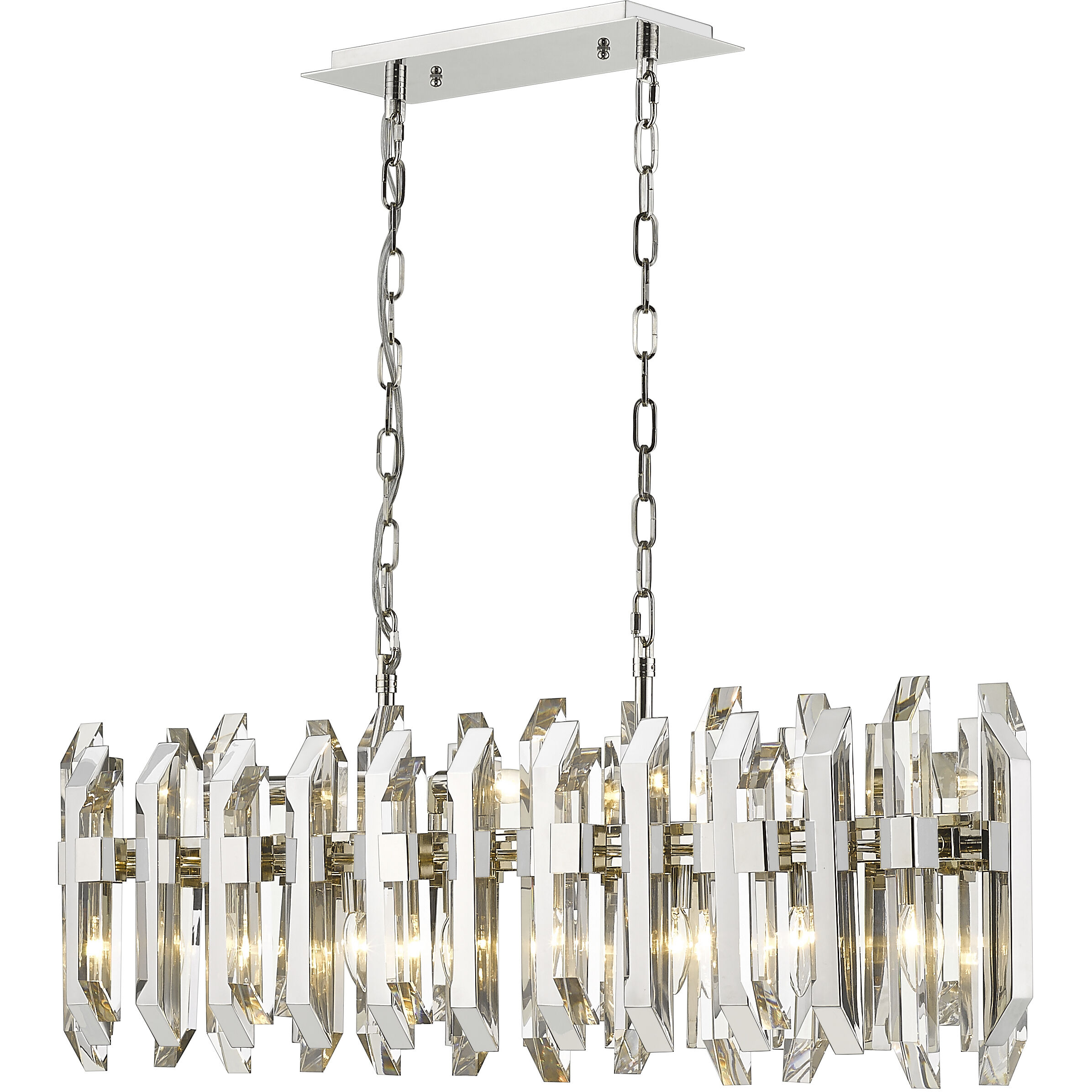 Bova 11 Light 42.5 inch Polished Nickel Linear Chandelier Ceiling Light