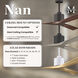 Atlas Nan 42 inch Textured Bronze with Walnut Tone Blades Ceiling Fan