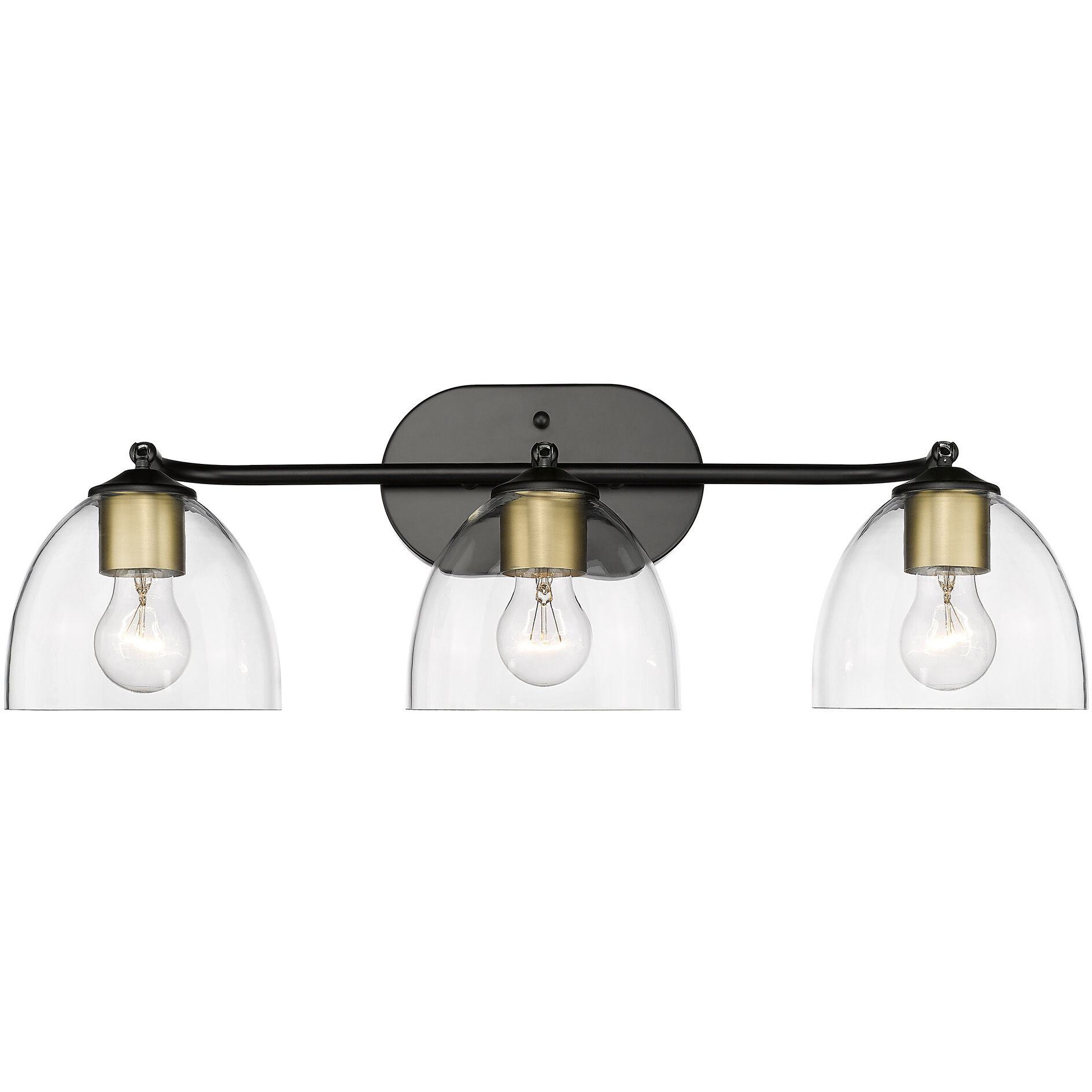 Roxie Vanity Wall Light in Matte Black/Brushed Champagne Brass