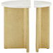 Doublet 20.25 X 13 inch White and Antique Brass Accent Tables, Set of 2