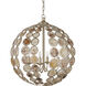 Tartufo 4 Light 20.25 inch Contemporary Silver Leaf/Capiz Shell Chandelier Ceiling Light