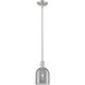 Arcadia Bella 1 Light 5.5 inch Brushed Satin Nickel Mini Pendant Ceiling Light in Light Smoke Glass