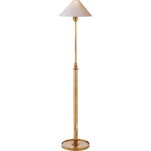 J. Randall Powers Hargett 39.5 inch 60.00 watt Hand-Rubbed Antique Brass Floor Lamp Portable Light in Natural Paper