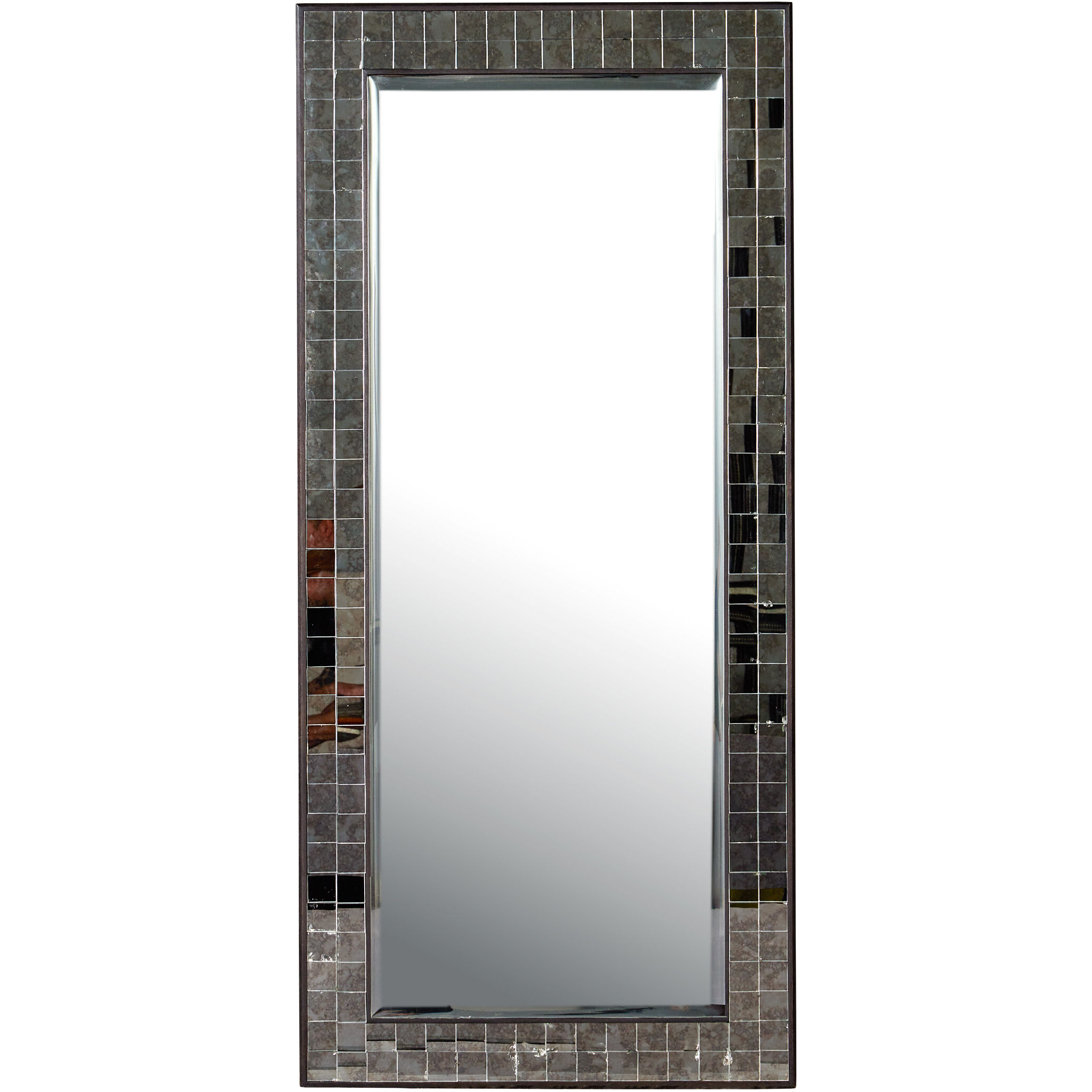 Mosaico 73.75 X 33.75 inch Ebony/Antique Mirror Floor Mirror