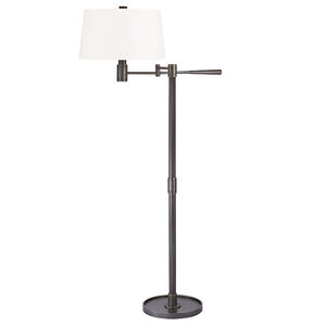 Lindale 56 inch 0 watt Old Bronze Portable Floor Lamp Portable Light in White Faux Silk