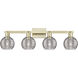 Athens Deco Swirl 4 Light 36 inch Antique Brass Bath Vanity Light Wall Light