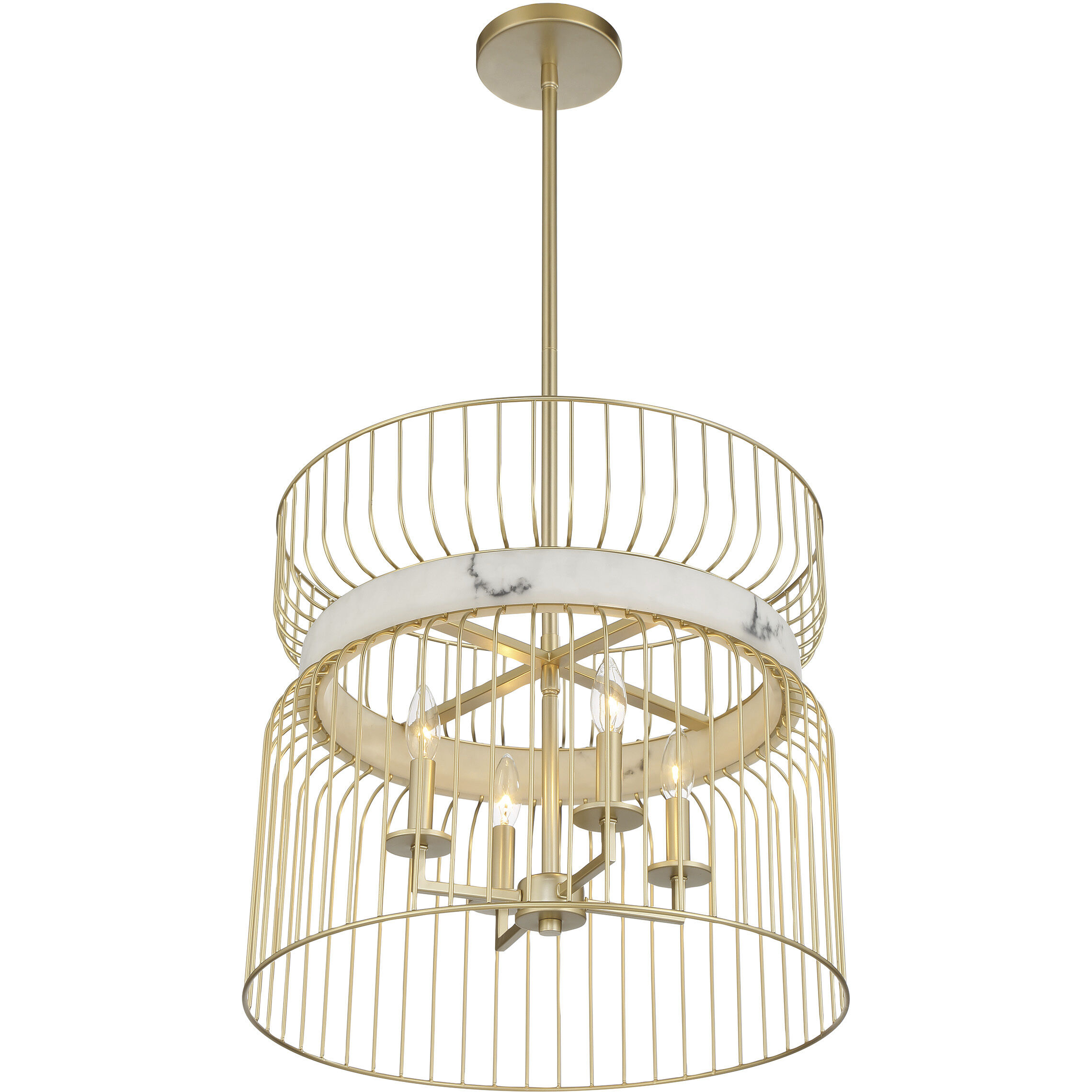 Park Slope 4 Light 20 inch Nouveau Gold Pendant Ceiling Light