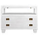 Noir 40 X 30 inch White Wash Side Table, 2-Drawer