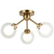 Solaris 3 Light 16.25 inch Aged Gold Brass Chandelier Ceiling Light