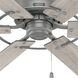 Gilrock 52 inch Matte Silver with Light Gray Oak/Warm Grey Oak Blades Ceiling Fan