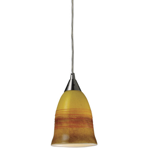 Horizon 1 Light 5 inch Satin Nickel Mini Pendant Ceiling Light in Earth