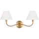 C&M by Chapman & Myers Laguna 2 Light 21.63 inch Burnished Brass Sconce Wall Light