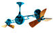 Matthews-Gerbar Italo Ventania 62 inch Light Blue with Mahogany Blades Ceiling Fan