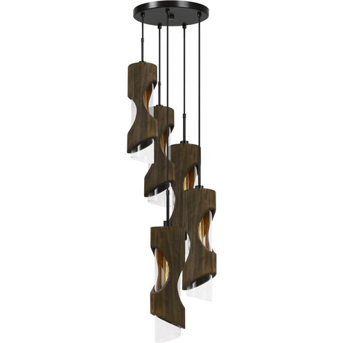Zamora 5 Light 5 inch Smoky Wood Pendant Ceiling Light