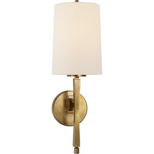 Visual Comfort Signature Collection Thomas O'Brien Edie 1 Light 5.5 inch Hand-Rubbed Antique Brass Sconce Wall Light in Linen TOB2740HAB-L - Open Box