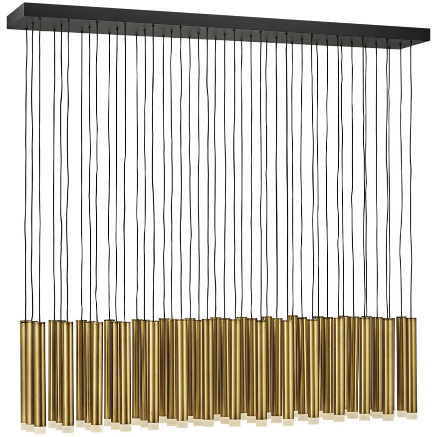 Harmony LED 48 inch Heritage Brass Chandelier Ceiling Light, Linear & Oval