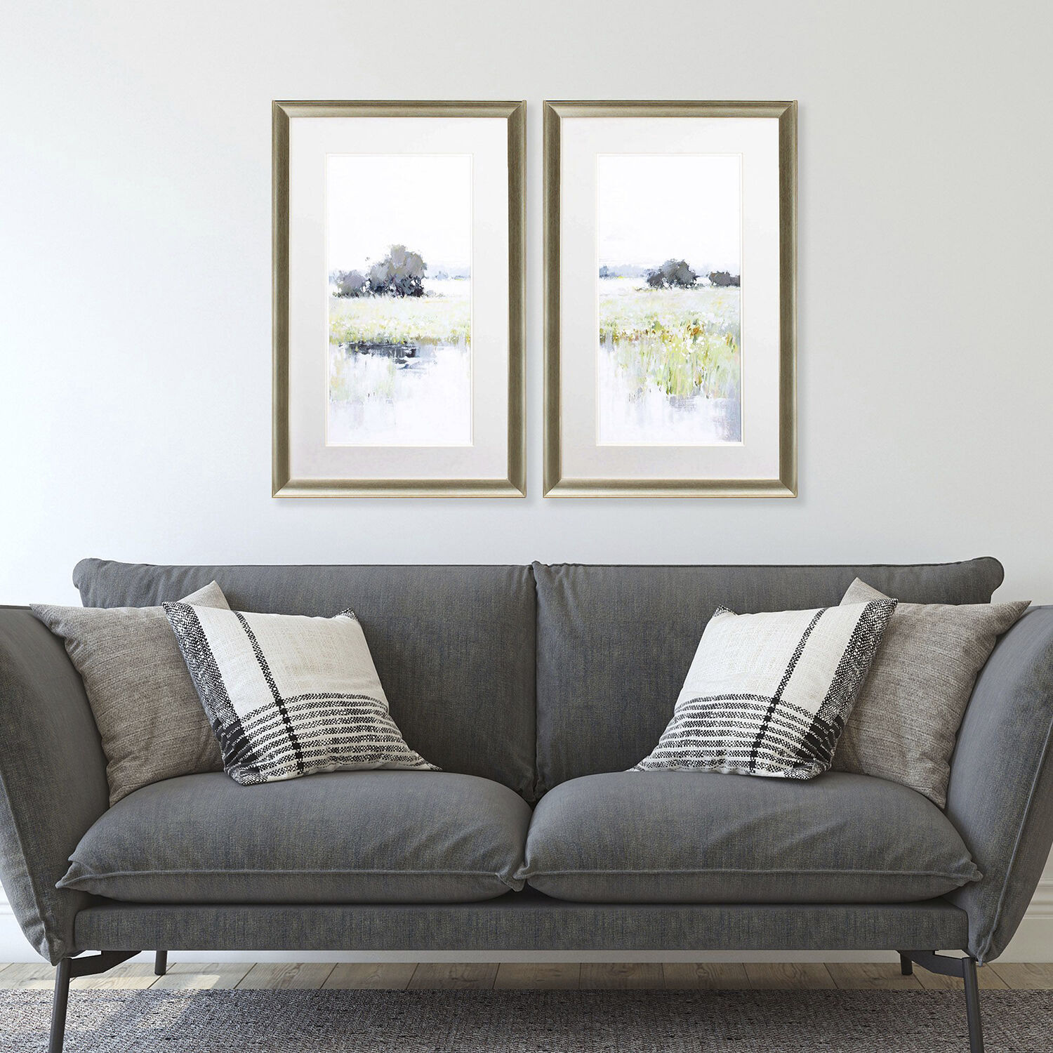 Landscapes Green and Blue and Black and White Framed Art, Propac