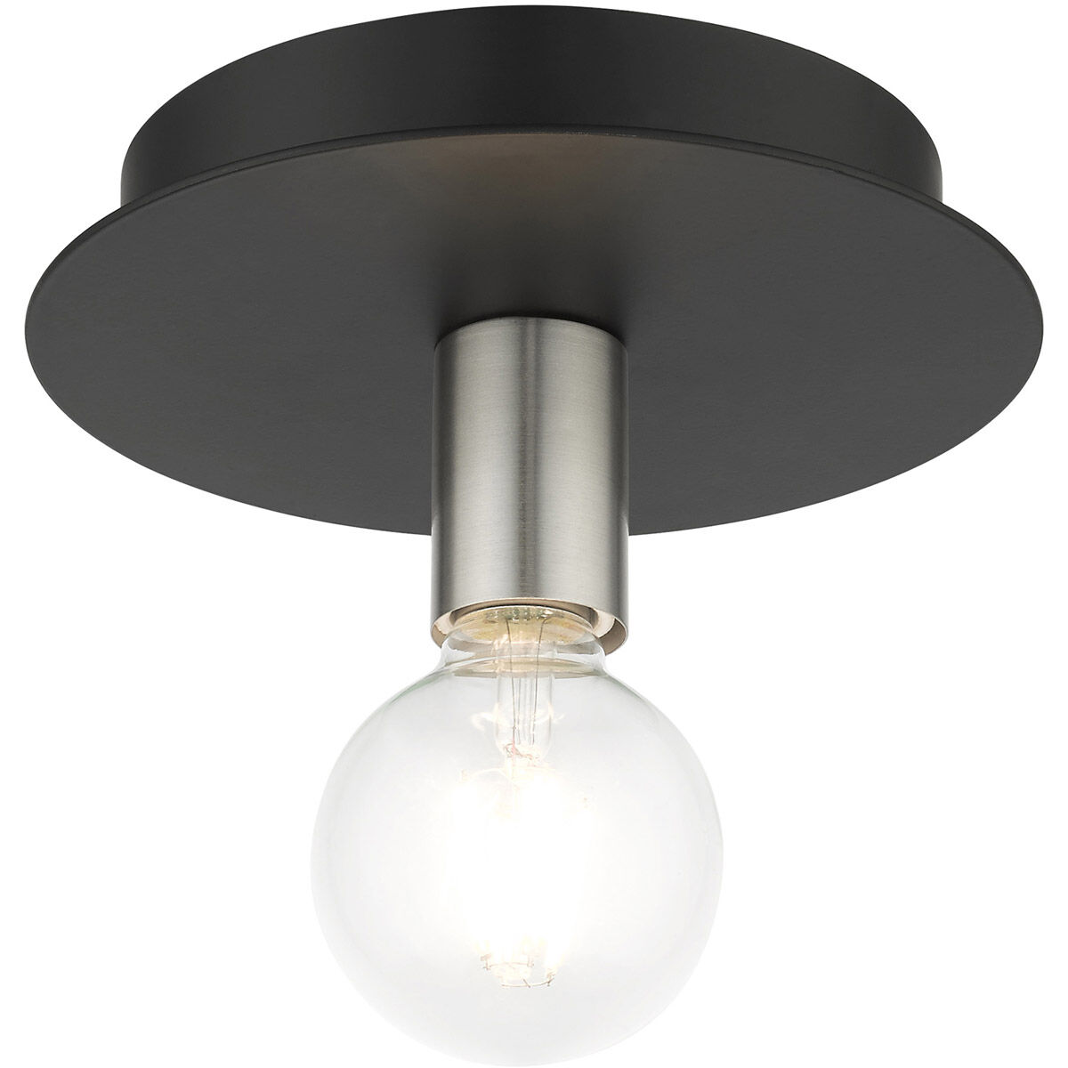 Hillview 1 Light 8 inch Black Flush Mount Ceiling Light