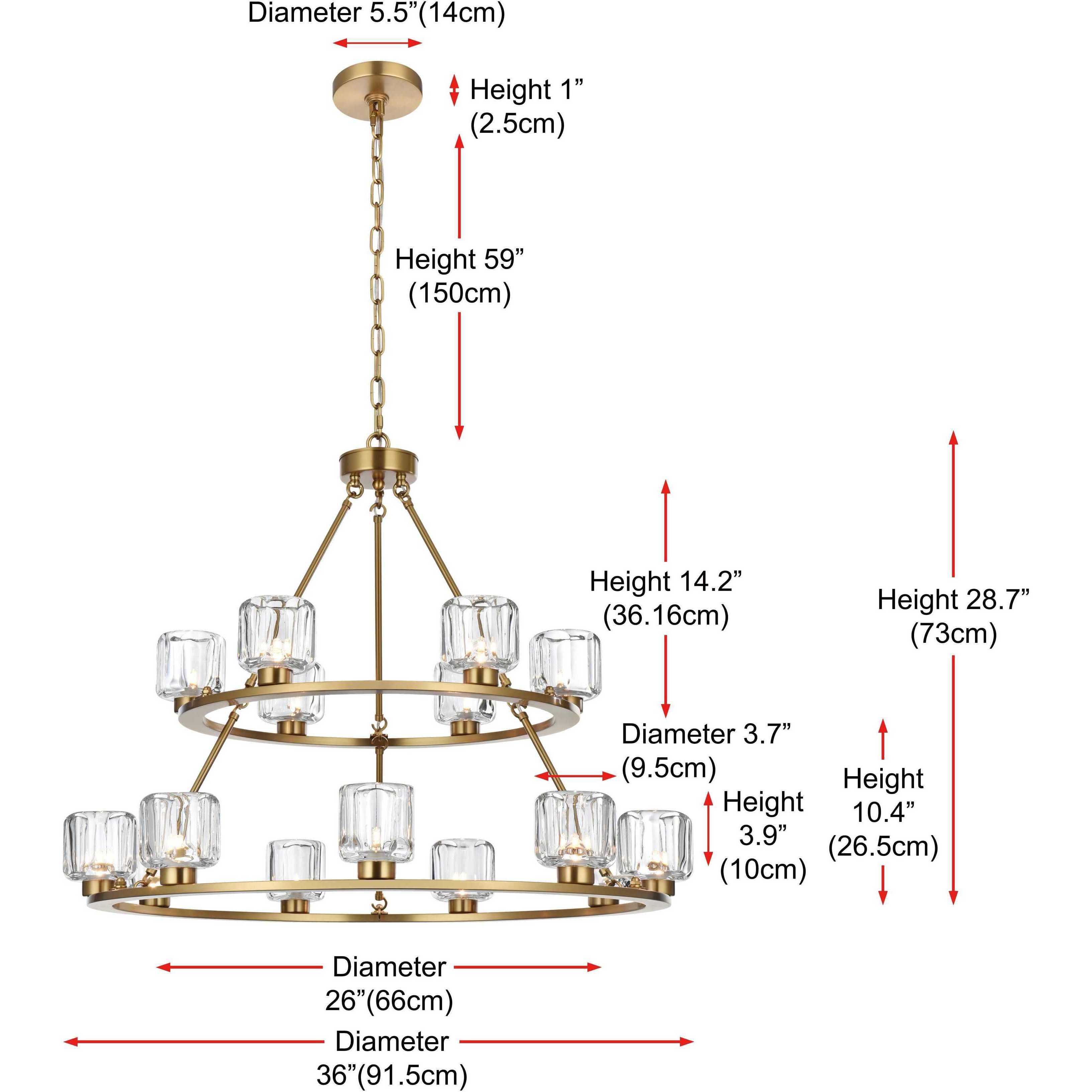 Cadence 15 Light 36 inch Satin Gold Chandelier Ceiling Light