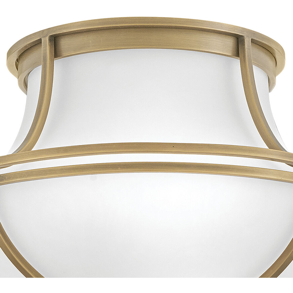 Saddler 3 Light 15.25 inch Heritage Brass Flush Mount Ceiling Light