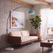 Half Dome 92 inch 14 watt Black Nickel and White Arc Floor Lamp Portable Light in Turquoise Steel
