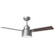 Jovie 44 LED 44 inch Brushed Steel with Silver/American Walnut reversible blades Indoor/Outdoor Ceiling Fan