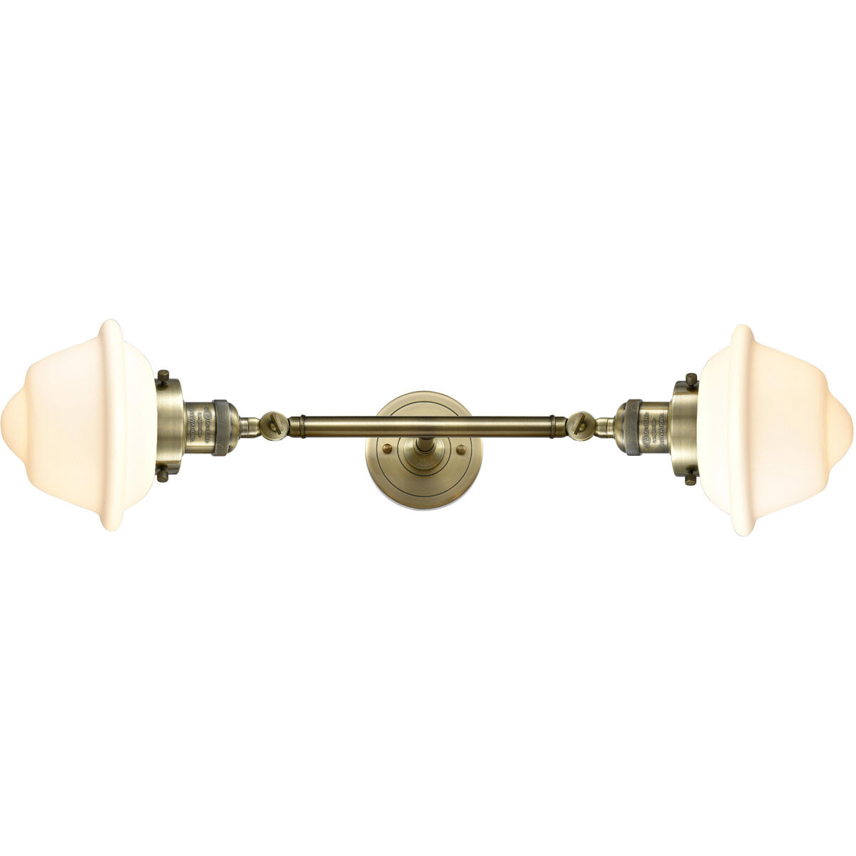Franklin Restoration Small Oxford LED 17 inch Antique Brass Bath Vanity Light Wall Light in Matte White Glass, Franklin Restoration