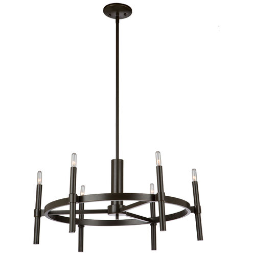 Encore 6 Light 27 inch Oil Rubbed Bronze Up Chandelier Ceiling Light