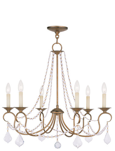 Pennington 6 Light 28 inch Antique Gold Leaf Chandelier Ceiling Light