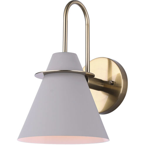 Talia 1 Light Matte Grey and Gold Vanity Light Wall Light